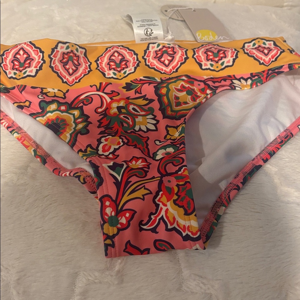 Boden Floral Print Bikini‎ Bottom Size 2 NWT